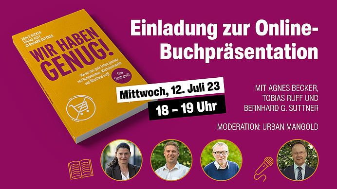 Online-Buchpräsentation „Wir haben genug!“ am 12.7.2023