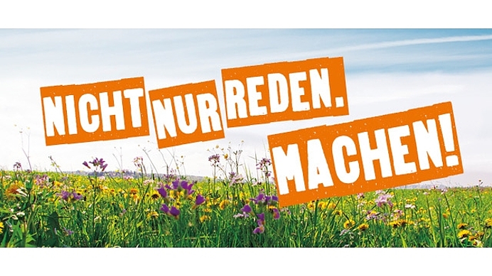 Plakat: Nicht nur reden. Machen.